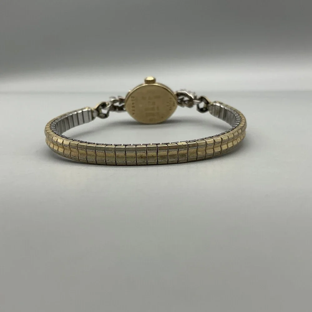 Vintage Bulova La Petite OV 23 Watch Womens 13mm 14K Gold Diamond Manual Wind